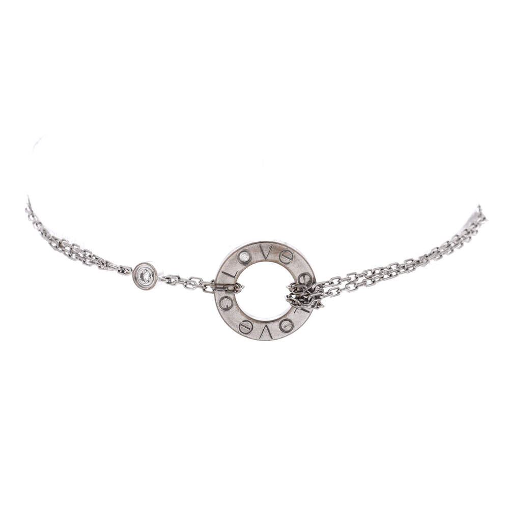 Cartier 2 Diamonds Love Bracelet 18K White Gold with Diamonds